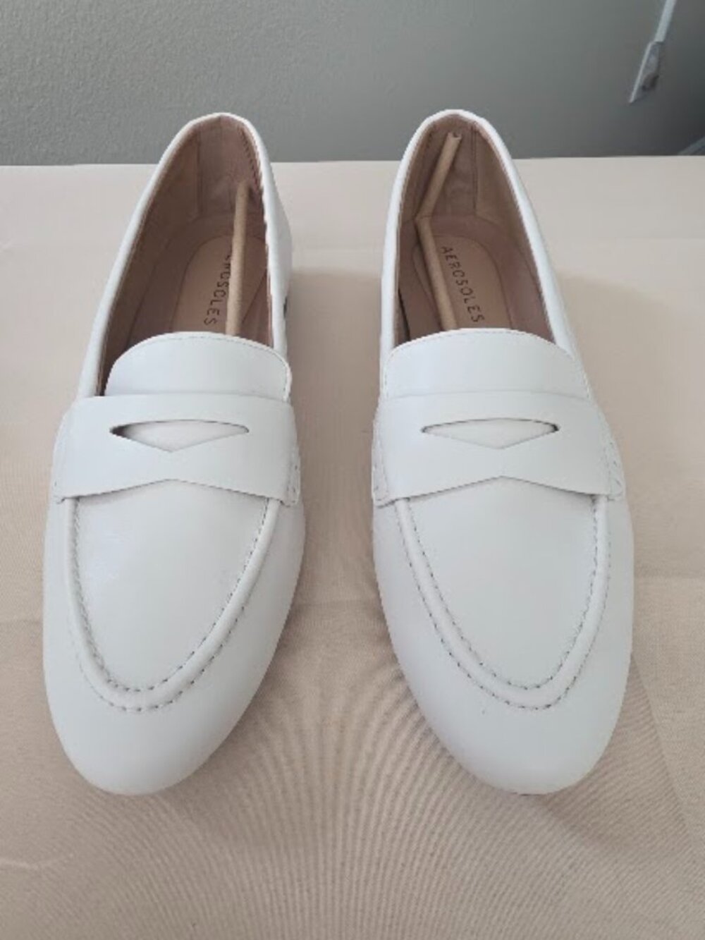 Aerosoles Map Out Bone White Penny Loafers Flats Size 12M